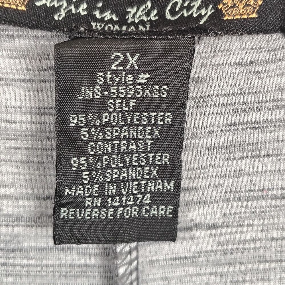 Suzie in the City Womens 2X Top Gray Space Dye Studded Embellished 3/4 Sleeve - Picture 5 of 7